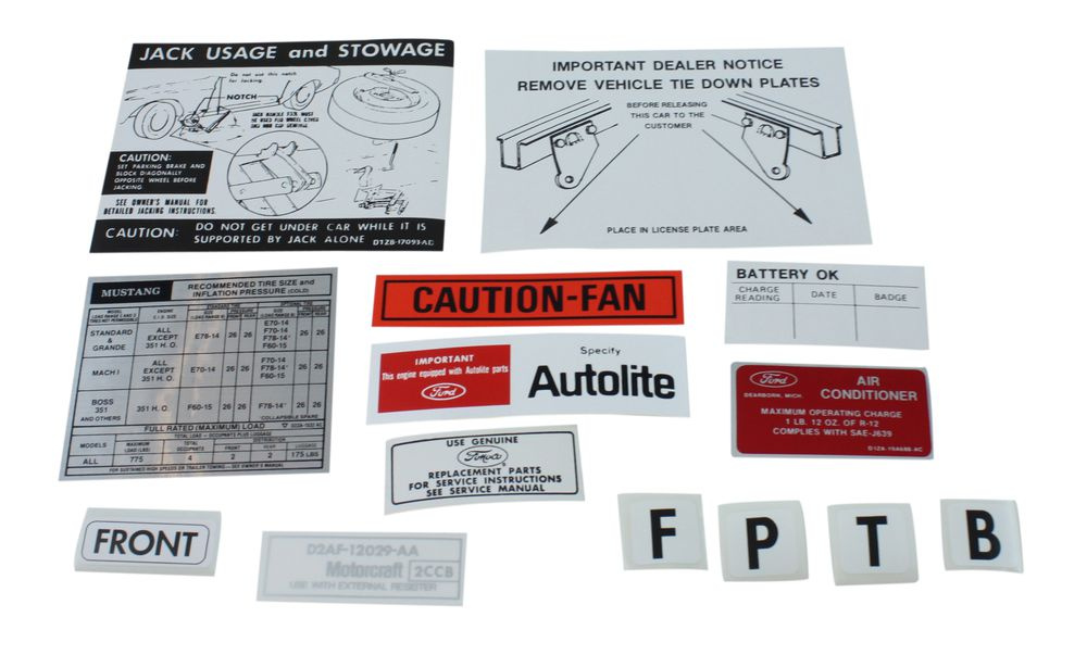 Dekalsatz Mustang 1972