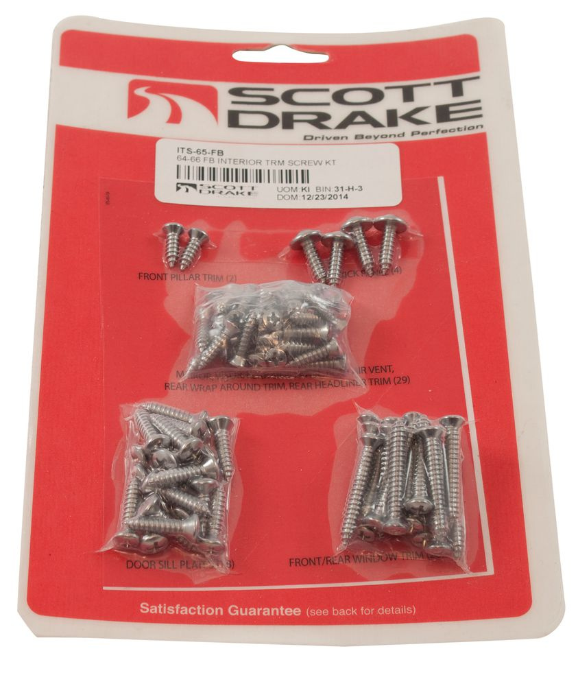 Interior screw kit Mustang 65-66 FB